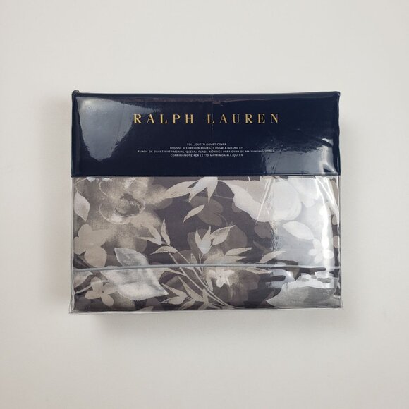 Ralph Lauren Home Avery Full/Queen Duvet Cover Grey Floral Chrysanthemum Heather - Picture 16 of 16